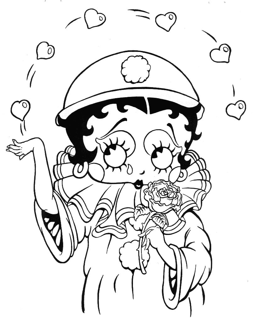 Dibujo para colorear: Betty Boop (Dibujos animados) #25929 - Dibujos para Colorear e Imprimir Gratis