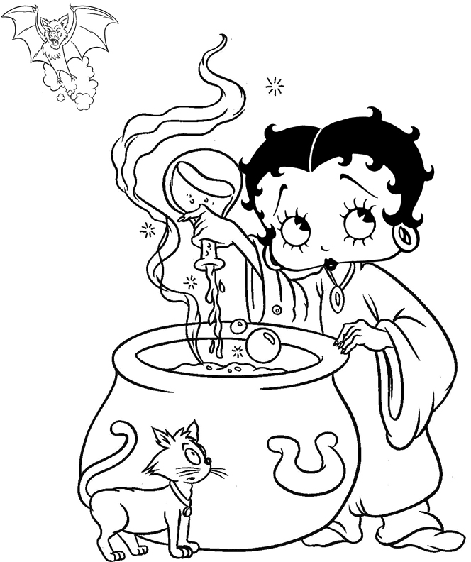 Dibujo para colorear: Betty Boop (Dibujos animados) #25964 - Dibujos para Colorear e Imprimir Gratis
