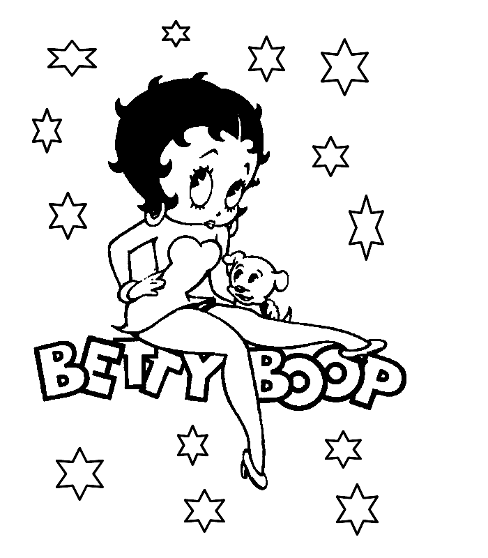 Dibujo para colorear: Betty Boop (Dibujos animados) #25974 - Dibujos para Colorear e Imprimir Gratis