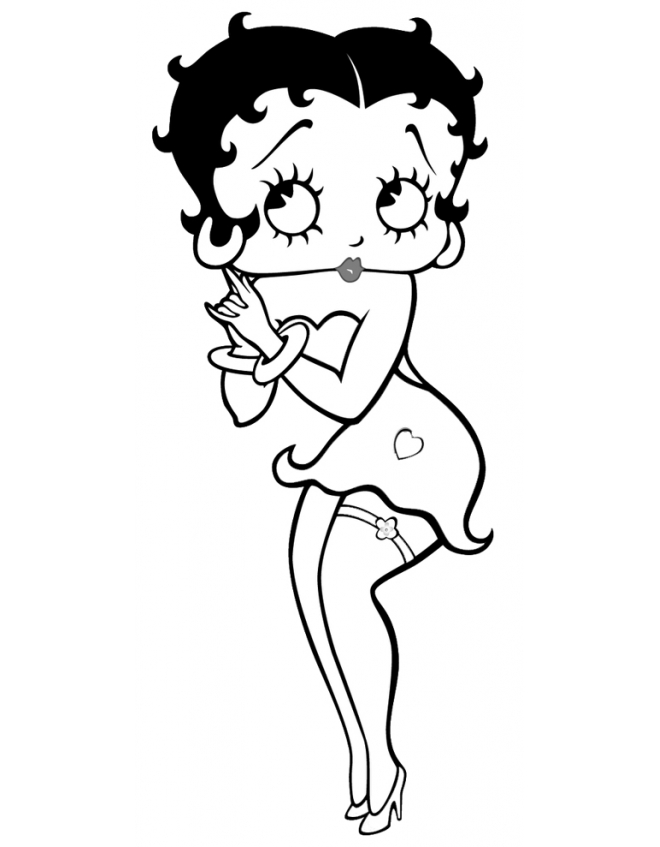 Dibujo para colorear: Betty Boop (Dibujos animados) #25978 - Dibujos para Colorear e Imprimir Gratis