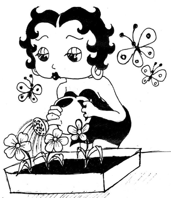Dibujo para colorear: Betty Boop (Dibujos animados) #25980 - Dibujos para Colorear e Imprimir Gratis