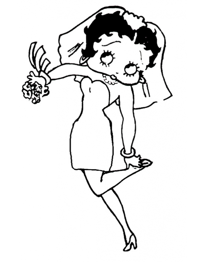 Dibujo para colorear: Betty Boop (Dibujos animados) #25992 - Dibujos para Colorear e Imprimir Gratis