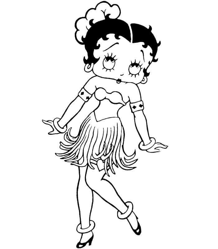 Dibujo para colorear: Betty Boop (Dibujos animados) #26070 - Dibujos para Colorear e Imprimir Gratis