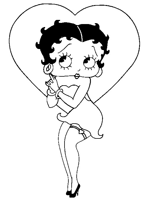 Dibujo para colorear: Betty Boop (Dibujos animados) #26094 - Dibujos para Colorear e Imprimir Gratis