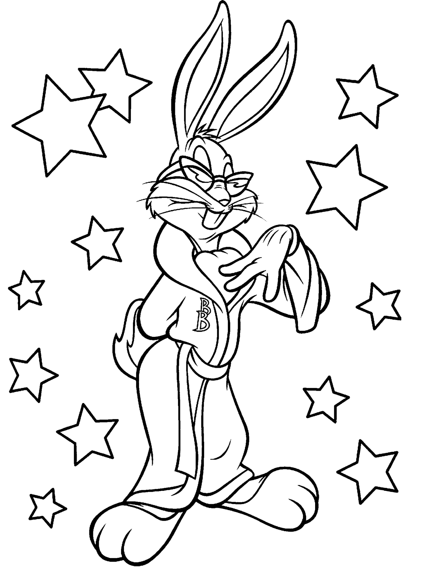 Dibujo para colorear: Bugs Bunny (Dibujos animados) #26310 - Dibujos para Colorear e Imprimir Gratis