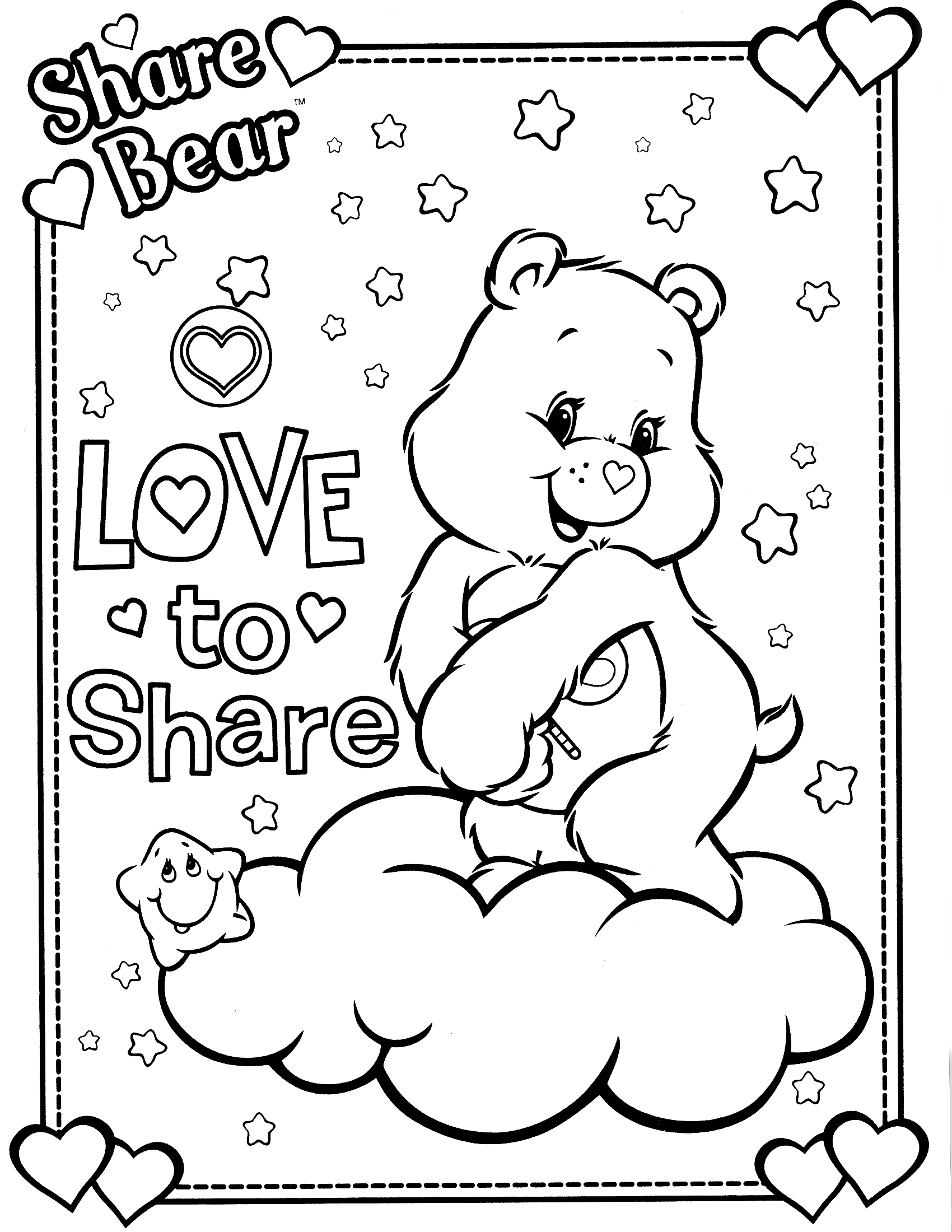Dibujo para colorear: Care Bears (Dibujos animados) #37207 - Dibujos para Colorear e Imprimir Gratis