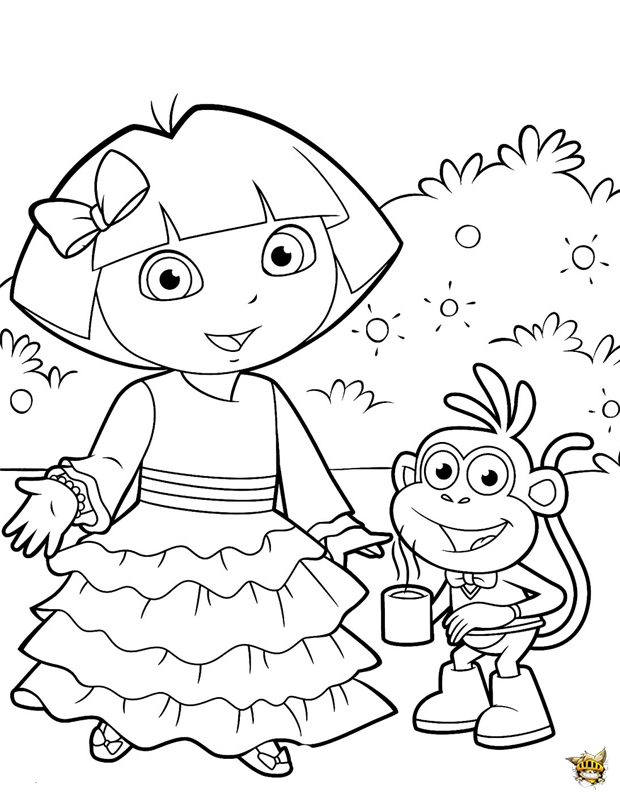 Dibujo para colorear: Dora the Explorer (Dibujos animados) #29827 - Dibujos para Colorear e Imprimir Gratis