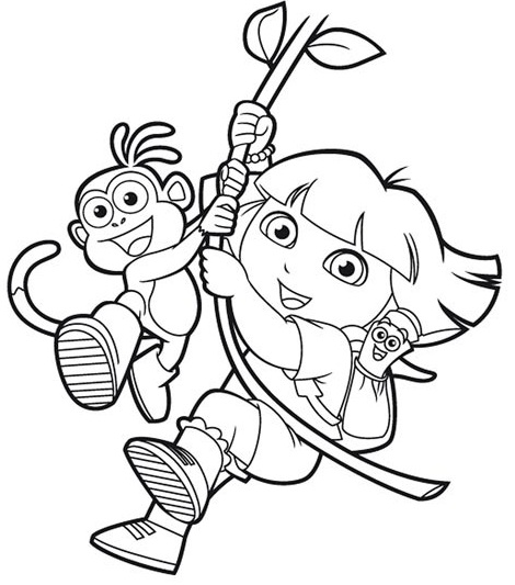 Dibujo para colorear: Dora the Explorer (Dibujos animados) #30023 - Dibujos para Colorear e Imprimir Gratis