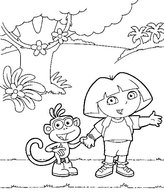 Dibujo para colorear: Dora the Explorer (Dibujos animados) #30100 - Dibujos para Colorear e Imprimir Gratis