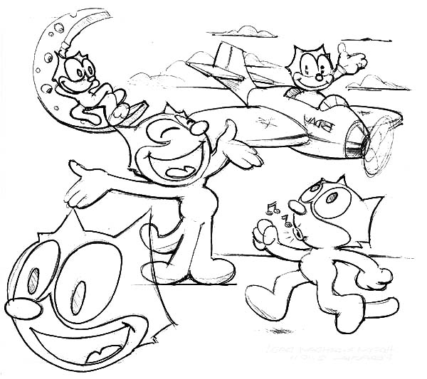 Dibujo para colorear: Felix the Cat (Dibujos animados) #47879 - Dibujos para Colorear e Imprimir Gratis