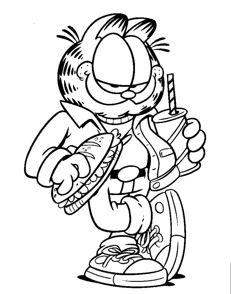 Dibujo para colorear: Garfield (Dibujos animados) #26114 - Dibujos para Colorear e Imprimir Gratis