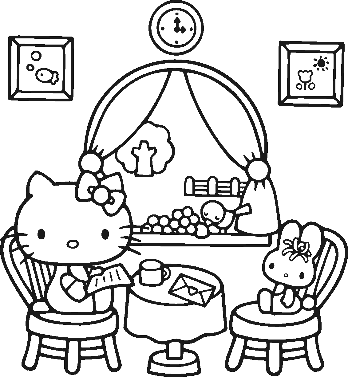 Dibujo para colorear: Hello Kitty (Dibujos animados) #36743 - Dibujos para Colorear e Imprimir Gratis
