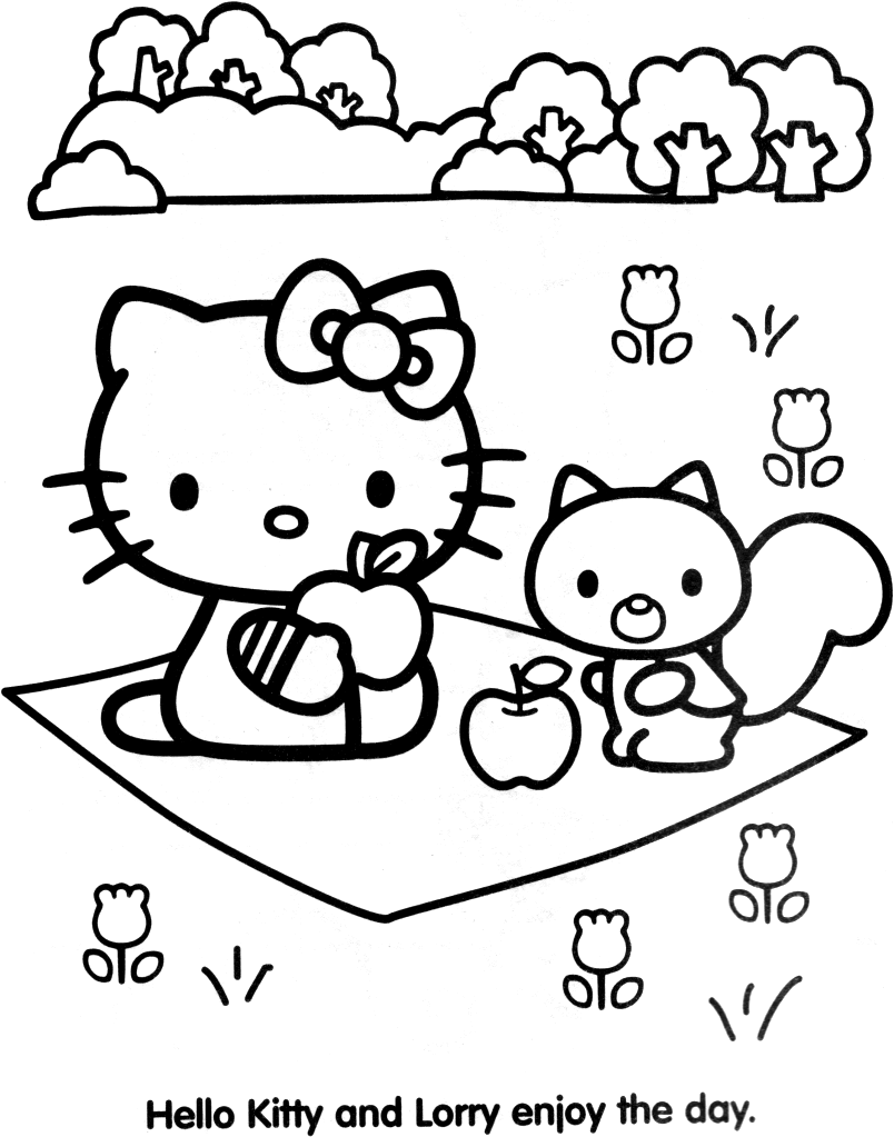 Dibujo para colorear: Hello Kitty (Dibujos animados) #36754 - Dibujos para Colorear e Imprimir Gratis