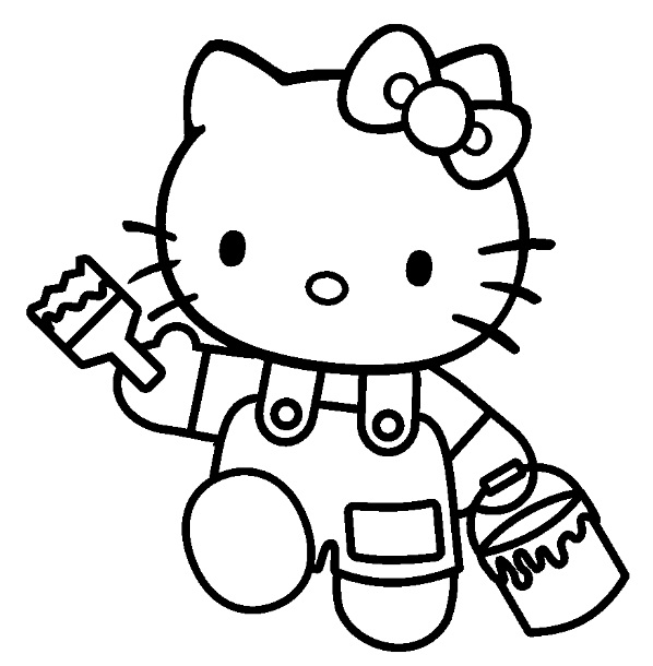 Dibujo para colorear: Hello Kitty (Dibujos animados) #36984 - Dibujos para Colorear e Imprimir Gratis