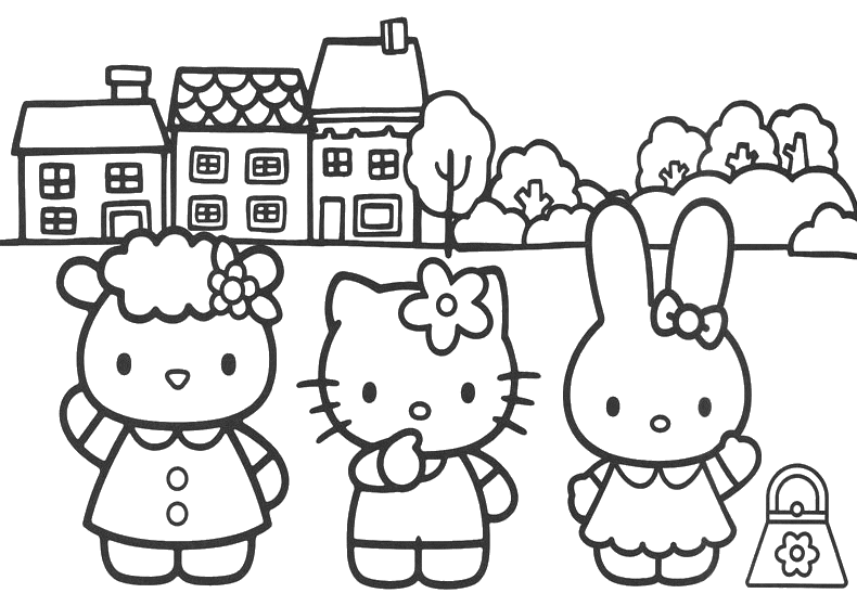 Dibujo para colorear: Hello Kitty (Dibujos animados) #37008 - Dibujos para Colorear e Imprimir Gratis