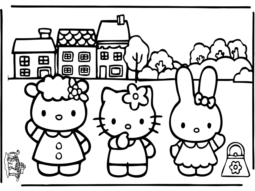 Dibujo para colorear: Hello Kitty (Dibujos animados) #37067 - Dibujos para Colorear e Imprimir Gratis