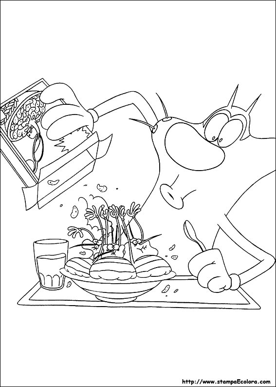 Dibujo para colorear: Oggy and the Cockroaches (Dibujos animados) #37858 - Dibujos para Colorear e Imprimir Gratis