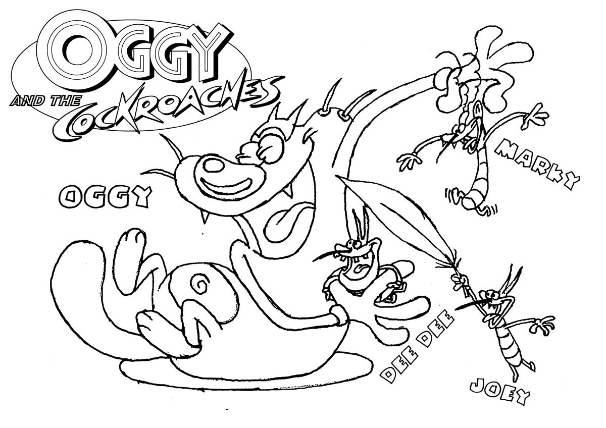 Dibujo para colorear: Oggy and the Cockroaches (Dibujos animados) #37860 - Dibujos para Colorear e Imprimir Gratis