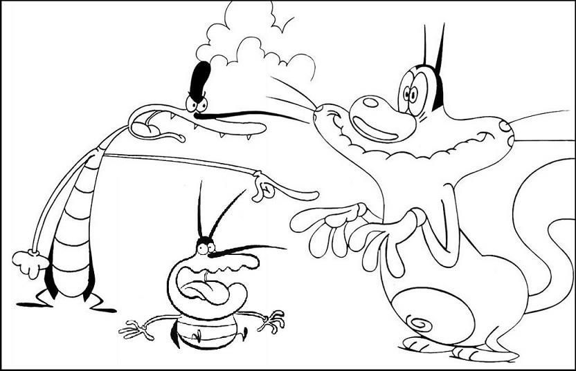 Dibujo para colorear: Oggy and the Cockroaches (Dibujos animados) #37873 - Dibujos para Colorear e Imprimir Gratis