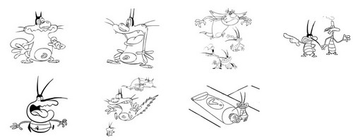 Dibujo para colorear: Oggy and the Cockroaches (Dibujos animados) #37904 - Dibujos para Colorear e Imprimir Gratis