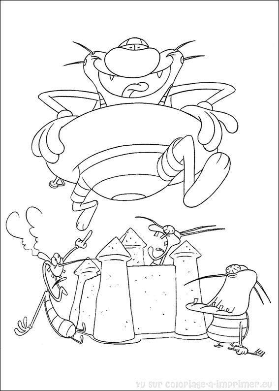 Dibujo para colorear: Oggy and the Cockroaches (Dibujos animados) #37969 - Dibujos para Colorear e Imprimir Gratis