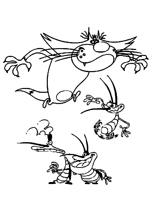 Dibujo para colorear: Oggy and the Cockroaches (Dibujos animados) #38006 - Dibujos para Colorear e Imprimir Gratis