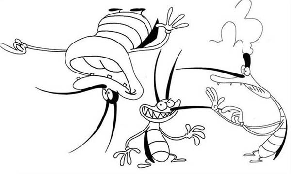 Dibujo para colorear: Oggy and the Cockroaches (Dibujos animados) #38024 - Dibujos para Colorear e Imprimir Gratis