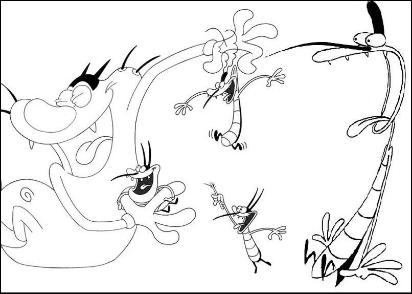 Dibujo para colorear: Oggy and the Cockroaches (Dibujos animados) #38031 - Dibujos para Colorear e Imprimir Gratis