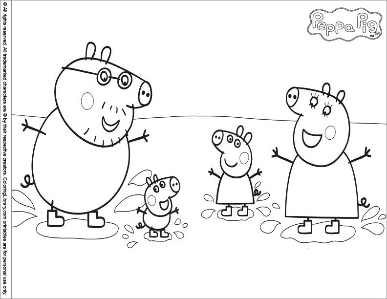 Dibujo para colorear: Peppa Pig (Dibujos animados) #44021 - Dibujos para Colorear e Imprimir Gratis