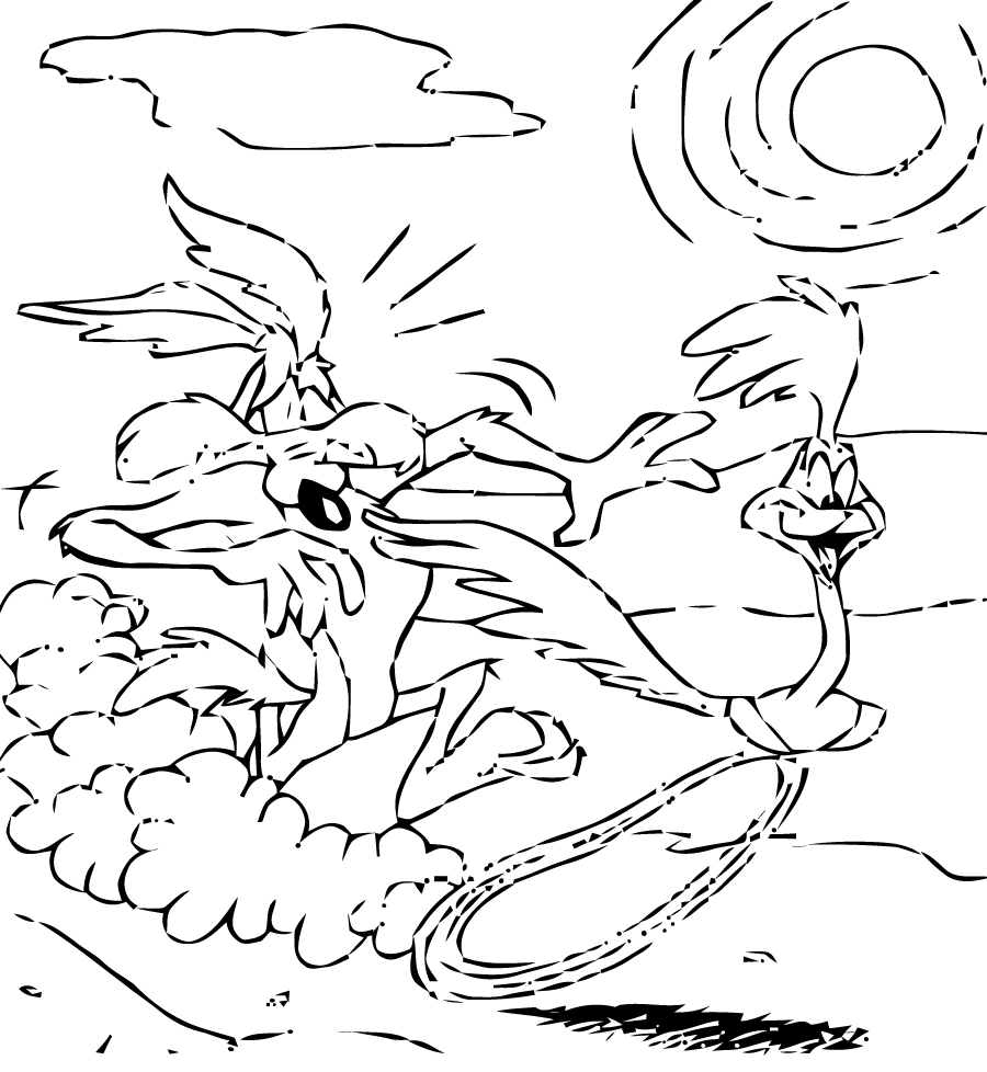 Dibujo para colorear: Road Runner and Wile E. Coyote (Dibujos animados) #47146 - Dibujos para Colorear e Imprimir Gratis