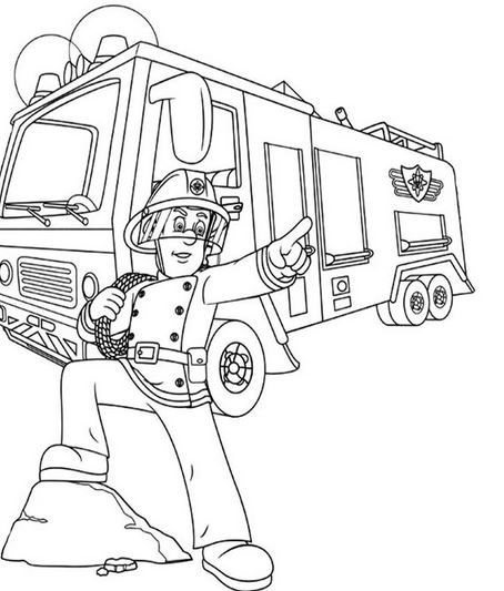 Dibujo para colorear: Sam the Fireman (Dibujos animados) #39828 - Dibujos para Colorear e Imprimir Gratis