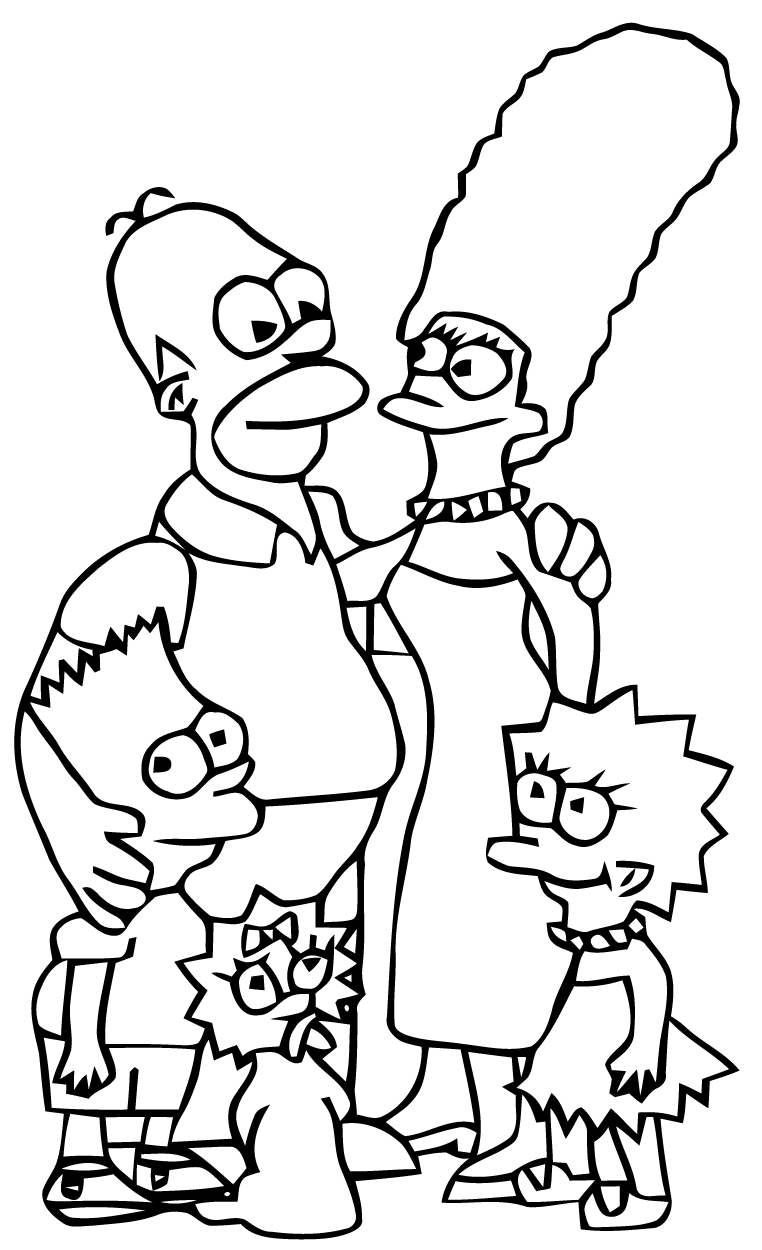 Dibujo para colorear: Simpsons (Dibujos animados) #23840 - Dibujos para Colorear e Imprimir Gratis