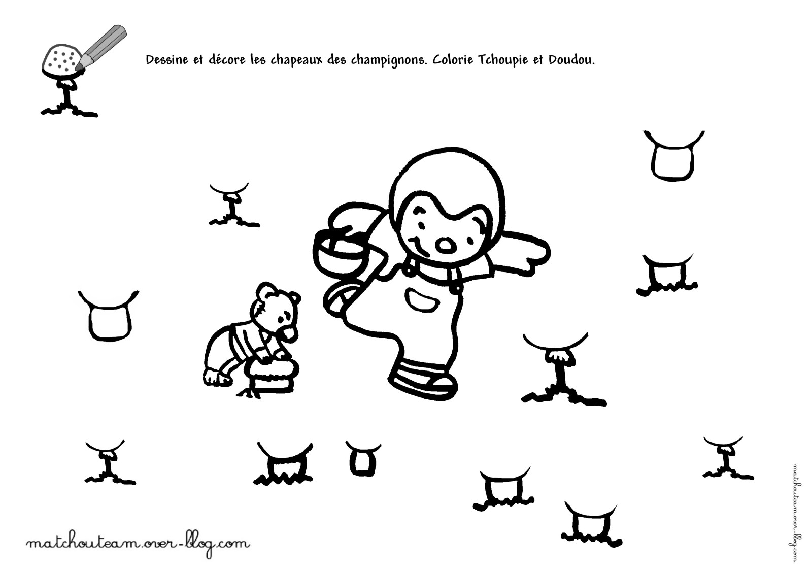 Dibujo para colorear: Tchoupi and Doudou (Dibujos animados) #34147 - Dibujos para Colorear e Imprimir Gratis