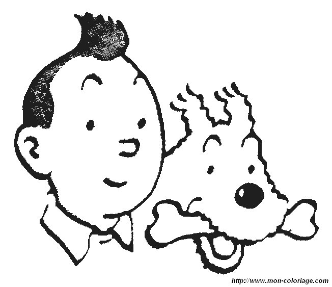 Dibujo para colorear: Tintin (Dibujos animados) #25779 - Dibujos para Colorear e Imprimir Gratis