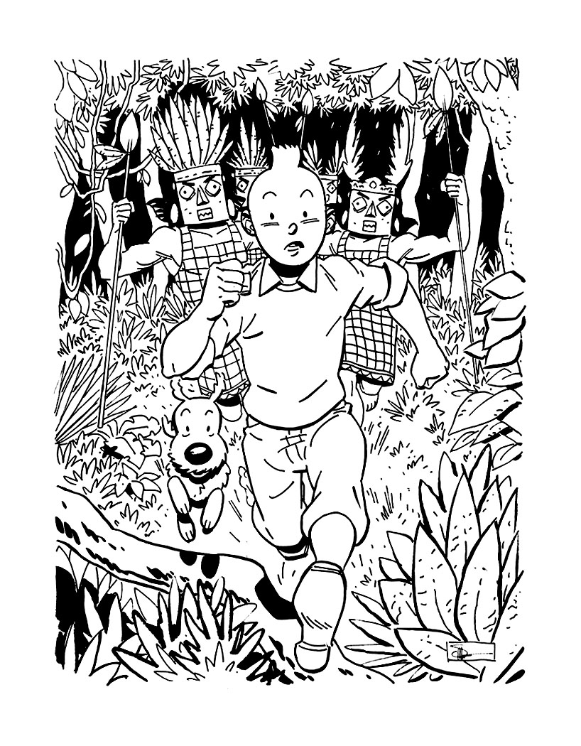Dibujo para colorear: Tintin (Dibujos animados) #25780 - Dibujos para Colorear e Imprimir Gratis