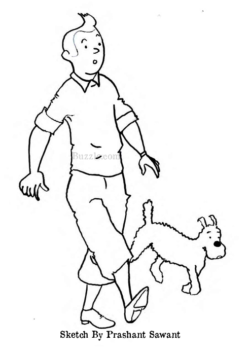 Dibujo para colorear: Tintin (Dibujos animados) #25781 - Dibujos para Colorear e Imprimir Gratis