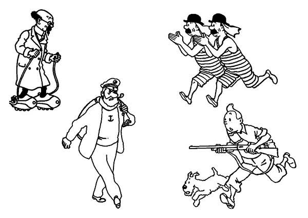 Dibujo para colorear: Tintin (Dibujos animados) #25882 - Dibujos para Colorear e Imprimir Gratis