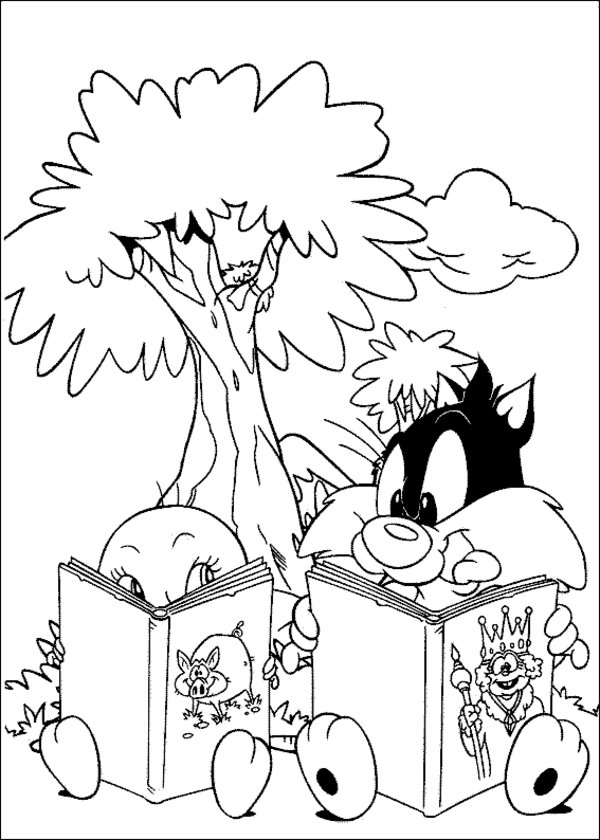 Dibujo para colorear: Tweety and Sylvester (Dibujos animados) #29207 - Dibujos para Colorear e Imprimir Gratis