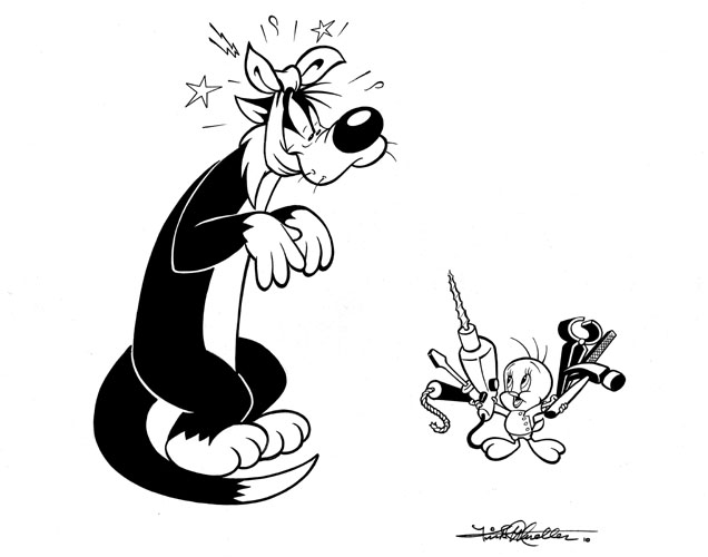 Dibujo para colorear: Tweety and Sylvester (Dibujos animados) #29397 - Dibujos para Colorear e Imprimir Gratis