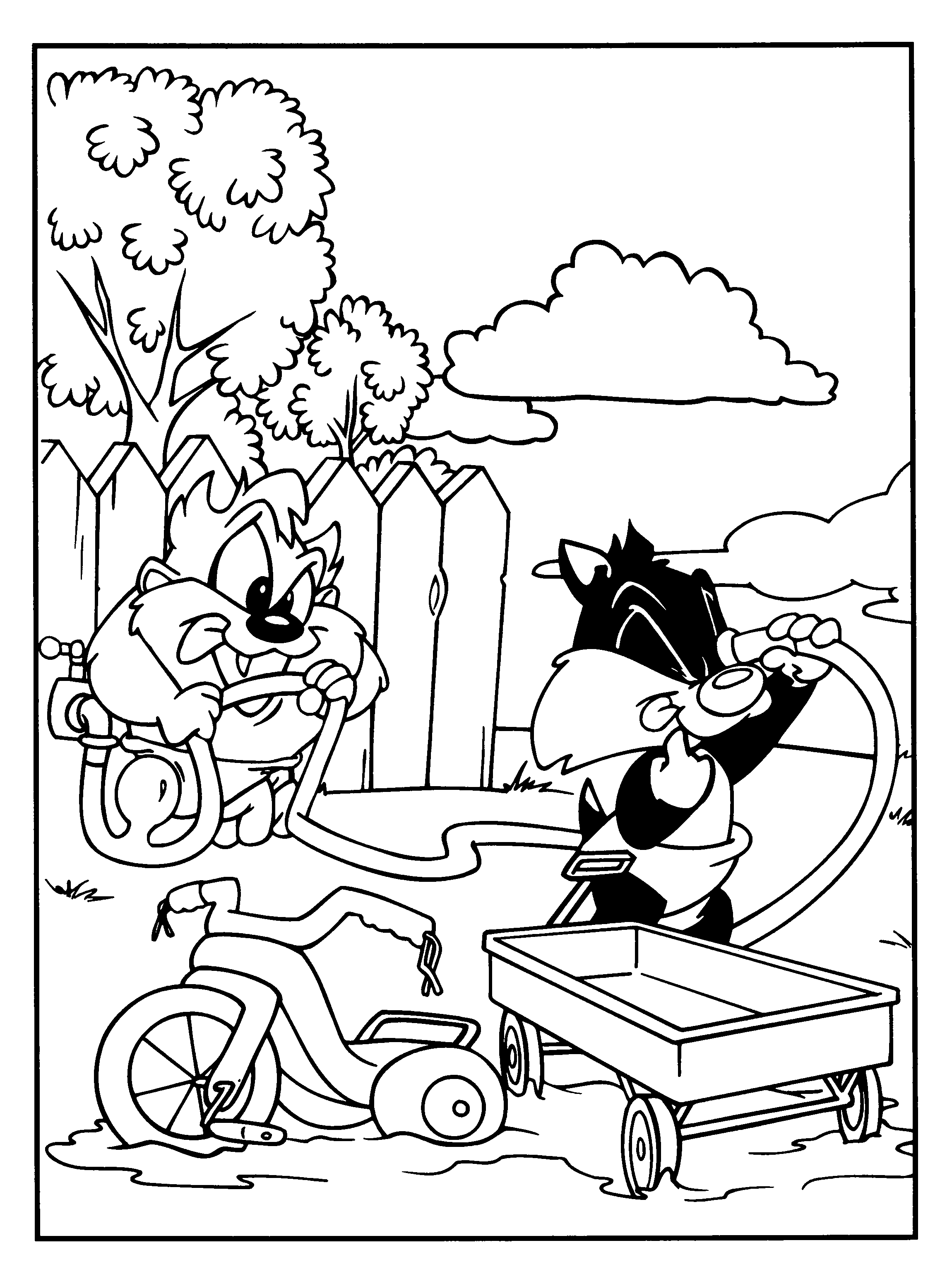 Dibujo para colorear: Tweety and Sylvester (Dibujos animados) #29406 - Dibujos para Colorear e Imprimir Gratis