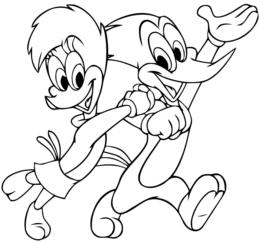Dibujo para colorear: Woody Woodpecker (Dibujos animados) #28412 - Dibujos para Colorear e Imprimir Gratis
