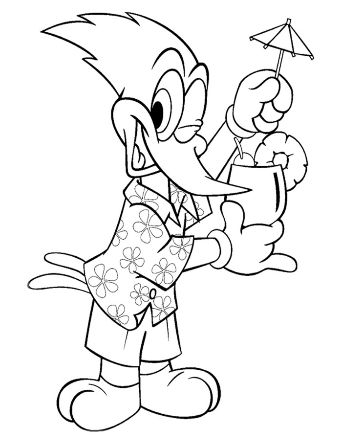 Dibujo para colorear: Woody Woodpecker (Dibujos animados) #28460 - Dibujos para Colorear e Imprimir Gratis