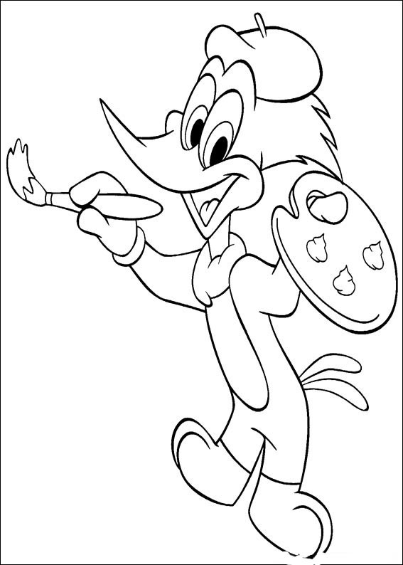 Dibujo para colorear: Woody Woodpecker (Dibujos animados) #28467 - Dibujos para Colorear e Imprimir Gratis
