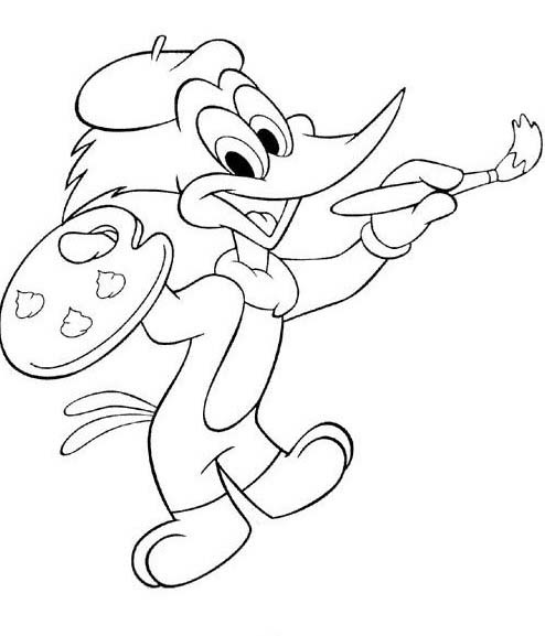 Dibujo para colorear: Woody Woodpecker (Dibujos animados) #28540 - Dibujos para Colorear e Imprimir Gratis