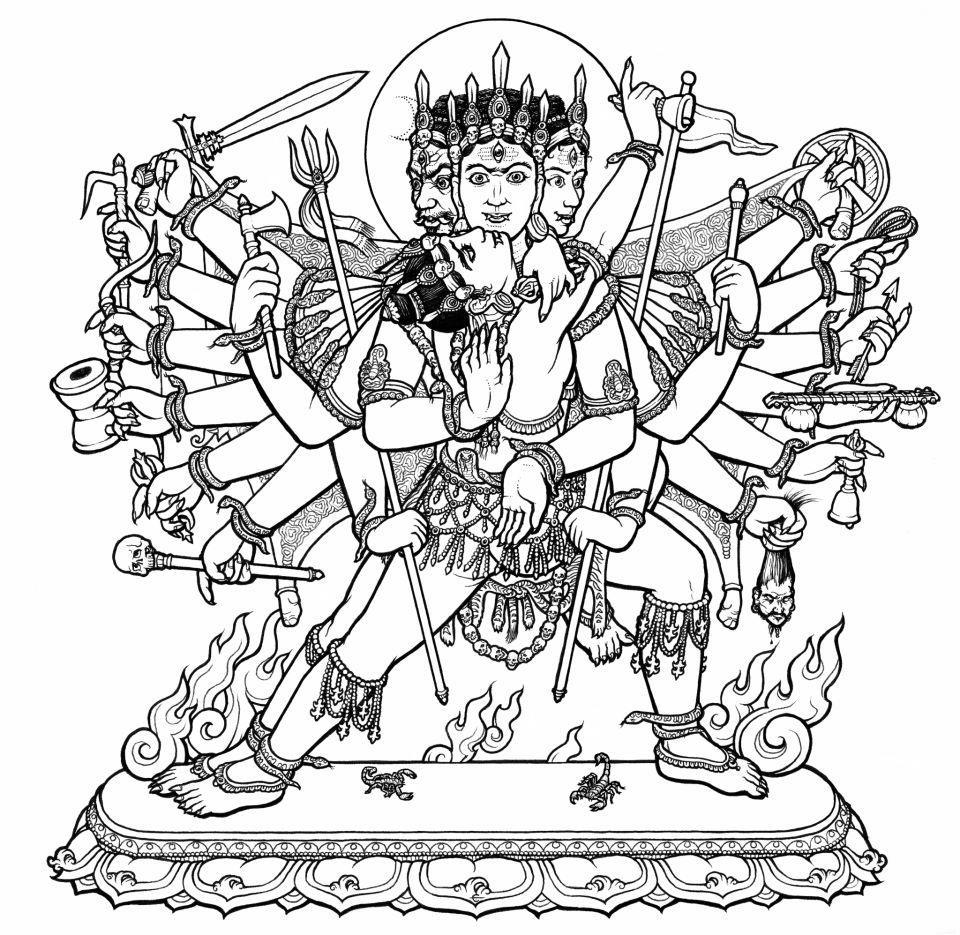 Dibujo para colorear: Mitología hindú (Dioses y diosas) #109231 - Dibujos para Colorear e Imprimir Gratis