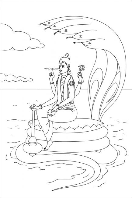 Dibujo para colorear: Mitología hindú (Dioses y diosas) #109264 - Dibujos para Colorear e Imprimir Gratis