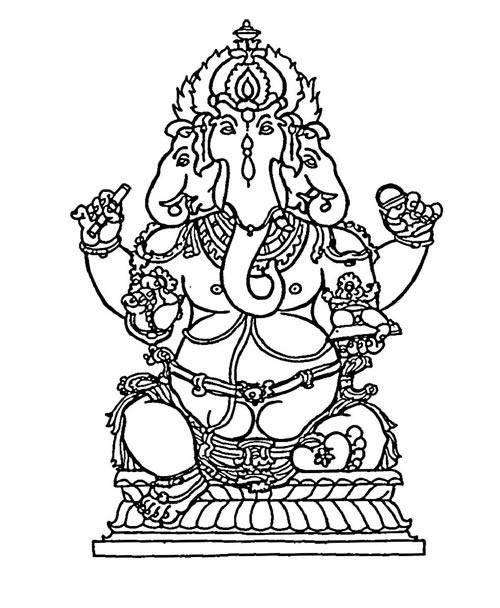 Dibujo para colorear: Mitología hindú (Dioses y diosas) #109283 - Dibujos para Colorear e Imprimir Gratis
