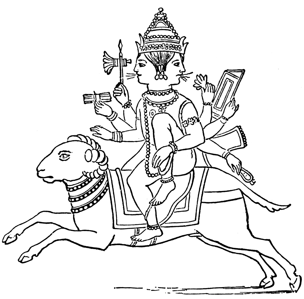 Dibujo para colorear: Mitología hindú (Dioses y diosas) #109303 - Dibujos para Colorear e Imprimir Gratis
