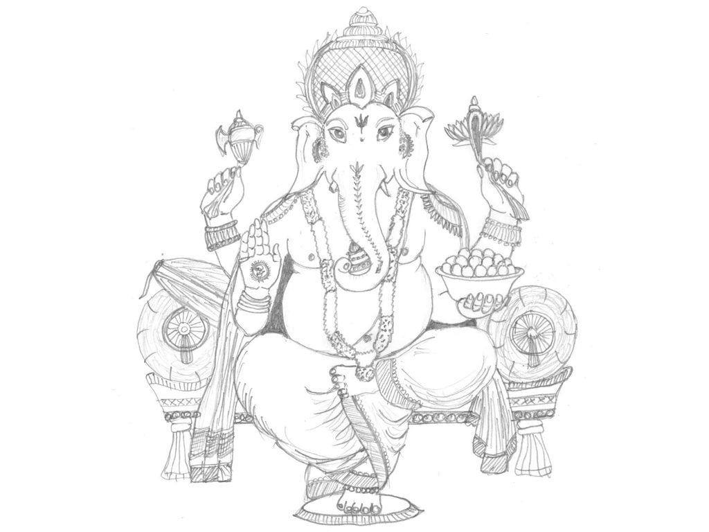 Dibujo para colorear: Mitología hindú (Dioses y diosas) #109354 - Dibujos para Colorear e Imprimir Gratis