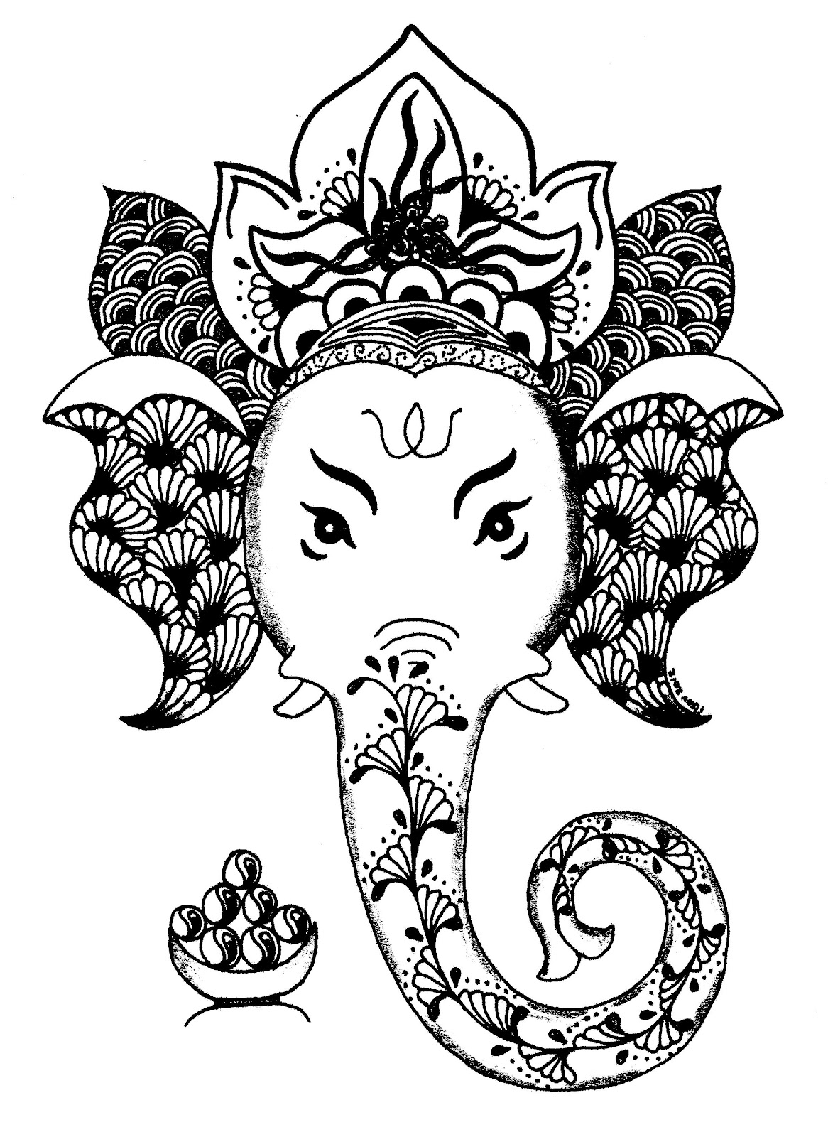 Dibujo para colorear: Mitología hindú (Dioses y diosas) #109358 - Dibujos para Colorear e Imprimir Gratis